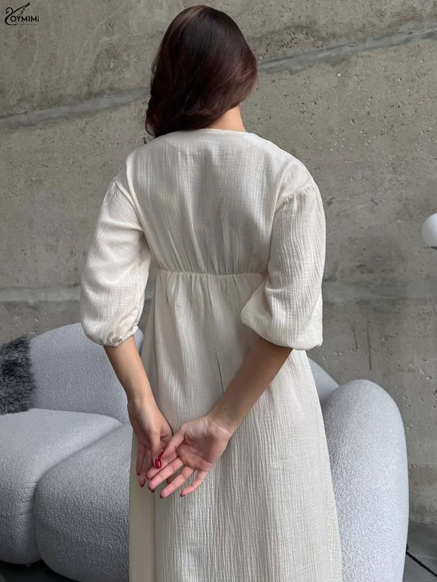 Oymimi Casual Blue Print Womens Dresses Fashion Long Sleeve Single Breasted Lace-Up Dresses Elegant Cascading Ruffled Mini Dress