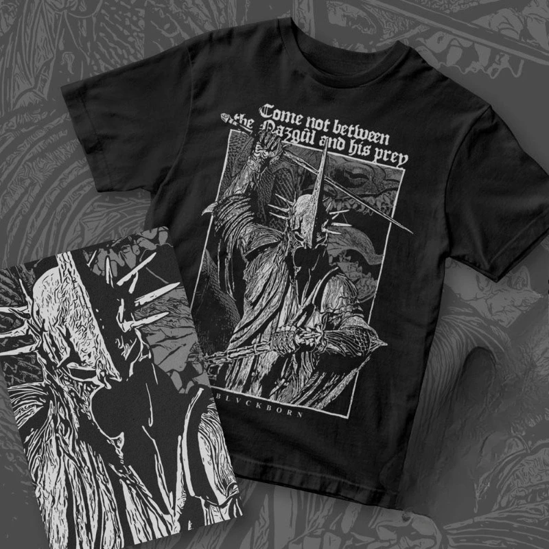 2026 Summer Hot Selling Nazgul and His Prey Print Pattern, Women's Round Neck Short Sleeved T-shirt