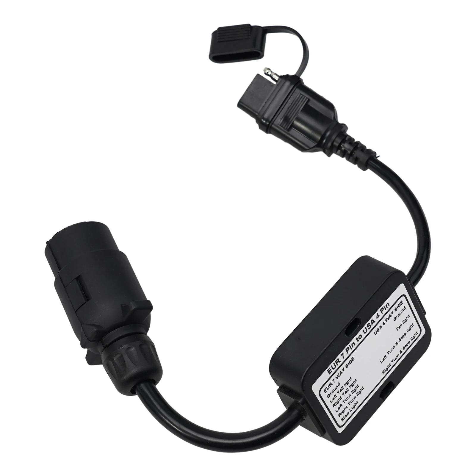 

Адаптер преобразователя света прицепа в европейском автомобиле, 7-контактный, с круглым и 4-контактным плоским штифтом, совместимый с прицепами и буксирным оборудованием