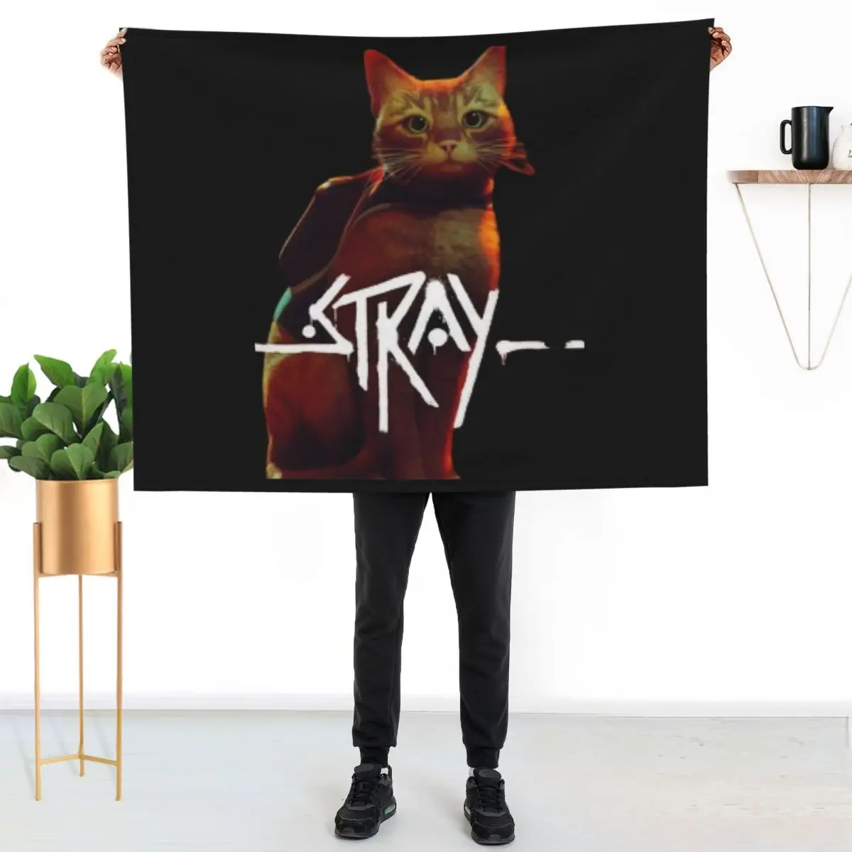 stray cat game Throw Blanket Soft Plush Plaid Thin Personalized Gift Single Custom Bed Blankets