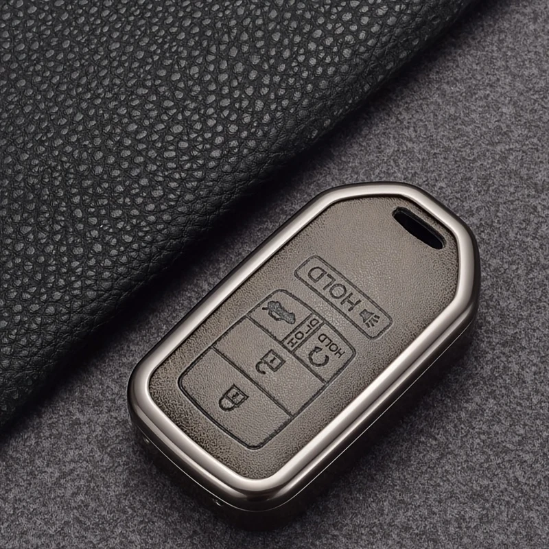 Alloy Leather Car Key Case Cover for Honda Civic TYPE R si RS CR-V HR-V VEZEL JAZZ Accord Jade Crider Odyssey Elysion Accessory