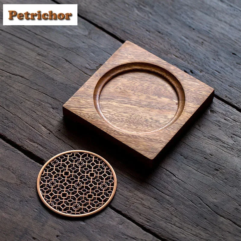 الجوز وعاء من الخشب الصلب تحمل حامل فنجان القهوة دعم الجاف تمرغ الجدول صينية الشاي الوقايات الفاكهة طبق للوجبات الخفيفة خدمات الشاي هدية #4