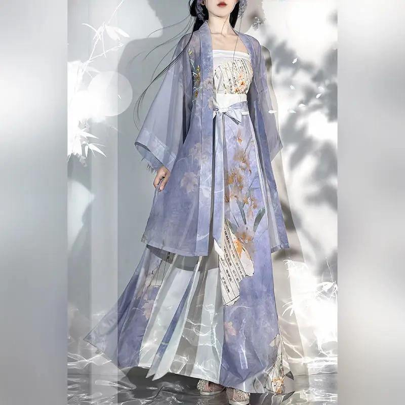 

Chinese Ancient Style Elegant Hanfu Dress Women Retro Song Dynasty Traditional Princess Dance Party Dress Fairy Oriental Costume