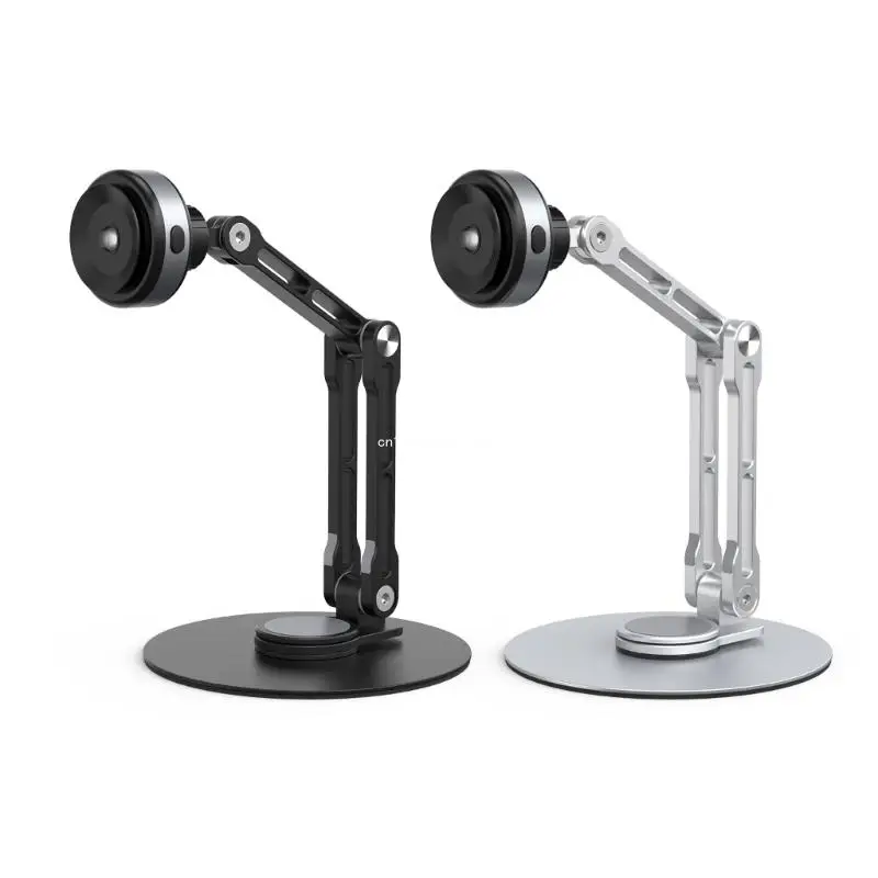 Tablet Holder Phone Stand with Vacuum Suction Cup Aluminum Stand Adjustable for Tablets and Smartphones360° Rotation Dropship