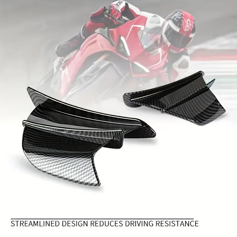 Motorcycle Front Fairing ABS Carbon Fiber -Universal Sport Bike Windscreen Cover Motorcycle Winglet Aerodynamic Spoiler
