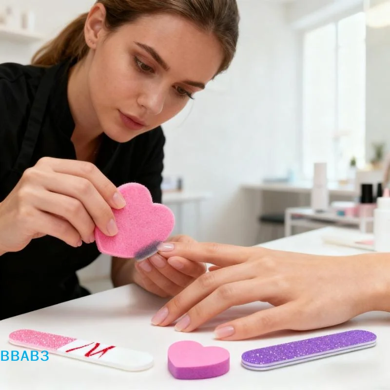 Juego de 10 herramientas de manicura con bolígrafo punteado de cristal, bloque en forma de corazón y lima de madera para pulir y dar forma a las uñas, accesorios para el cuidado