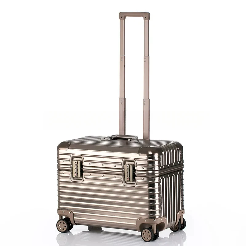 All- Magnesium Alloy Flight Attendant 18-Inch Aluminum Frame Photography Boarding Mini Trolley Case