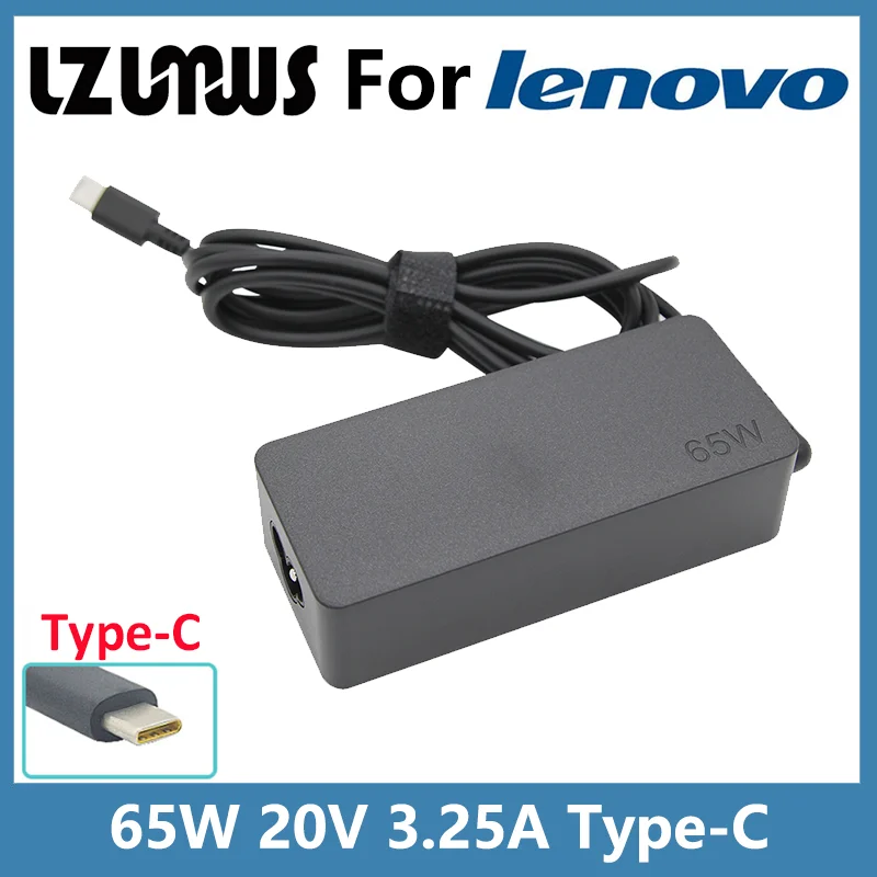 

LZUMWS 20V 3.25A 65W USB Type C Ac Power Adapter Charger For Lenovo Thinkpad X1 Carbon Yoga5 X270 X280 T580 P51S P52S E480 E470