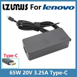 Lzumws-USBタイプC電源アダプター充電器,Lenovothinkpad用充電器x1,カーボンヨガ5 x270 x280 t580 p51s p52s e480 e470,20v,3.25a,65w