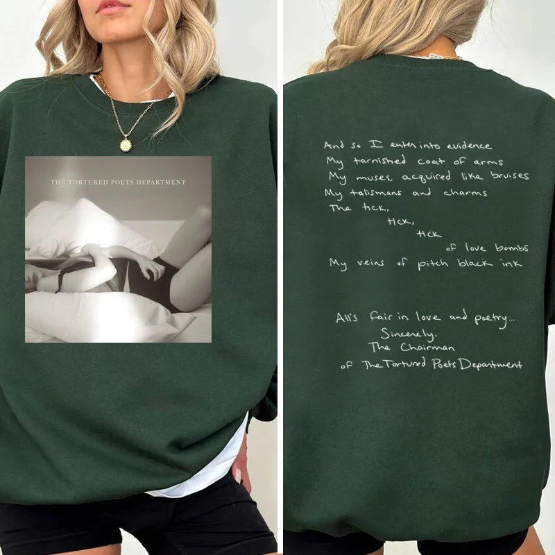 The Tortured Poets Department Sweatshirt Women TTPD Swiftie Kelce Hoodies The Eras Tour Crewneck Sweatshirts Chairman Merch Tops