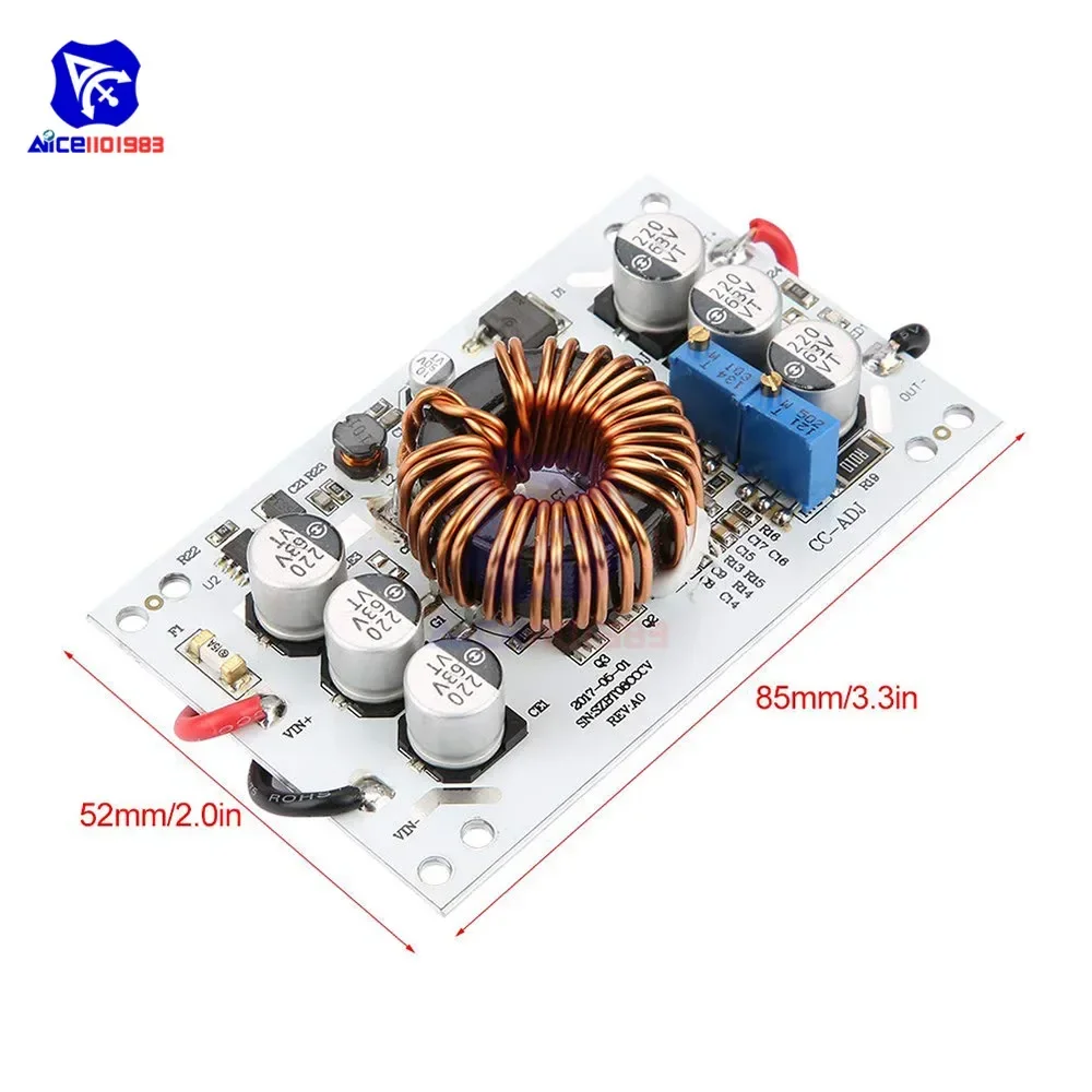 CC/CV DC-DC 10 -60V to12 -60V 10A 600W Adjustable Step-Up Boost Power Supply Module Non-isolated Transformer Voltage Regulator