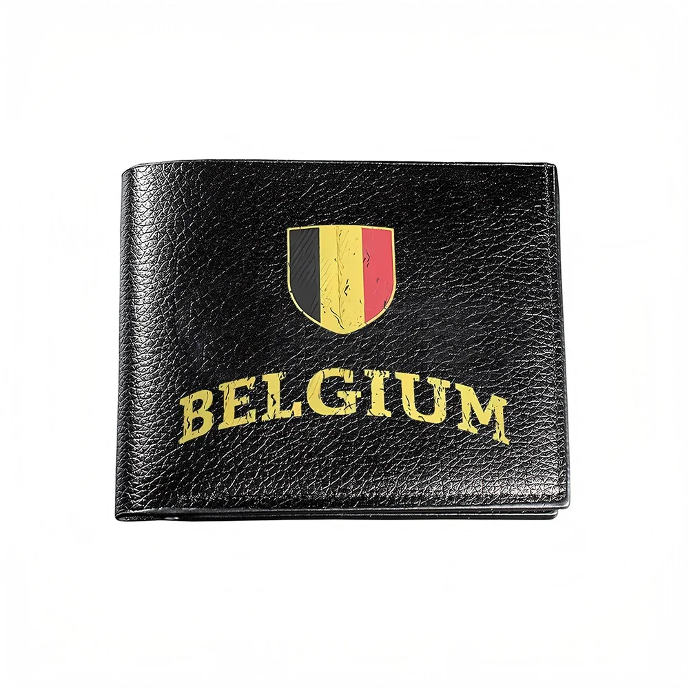 Belgium Shield Design Men's Wallet Card Holder Casual Business Fashion Print Style