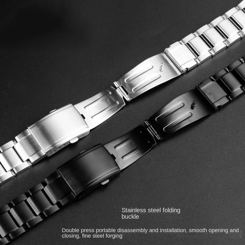 Quick release 24x16m For Casio G-SHOCK GST-B200 strap gstb200 stainless steel watchband Folding buckle metal Men\'s band bracelet