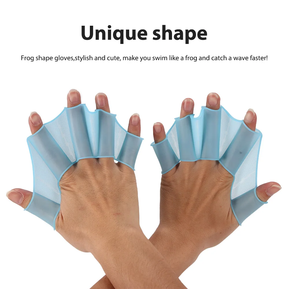 palmes de natation Gants palmées unisexes en silicone de type grenouille, palmes de main de natation, palmes de l'hypothèse, gants de pagaie pour sports nautiques, 2 pièces