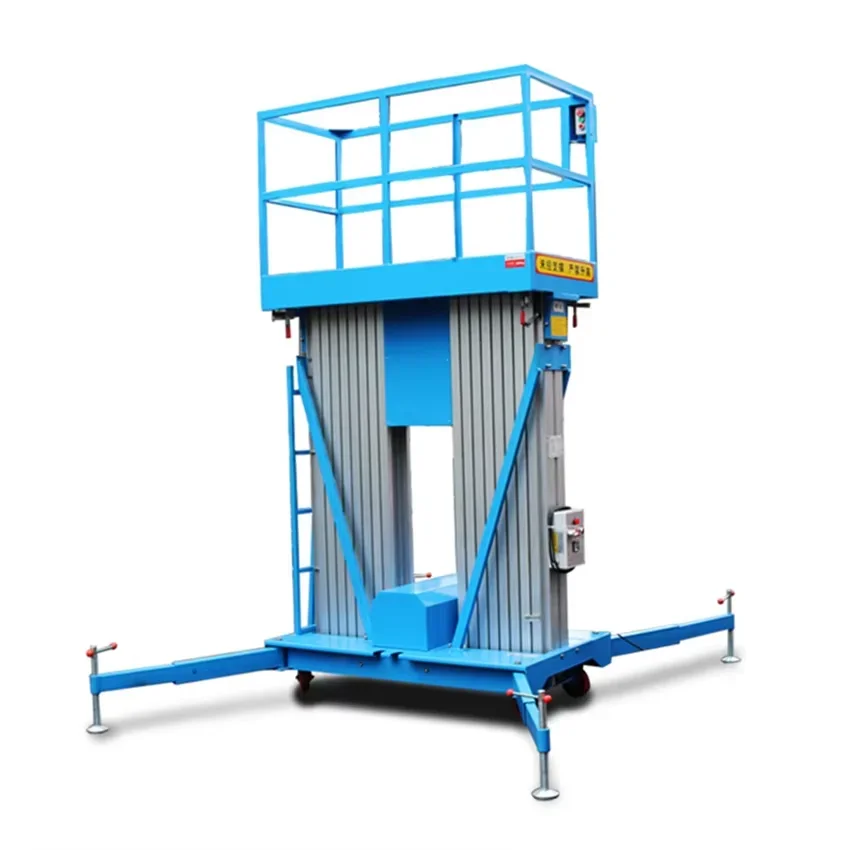 6m 8m 9m 10m 12m Aerial Platform Hydraulic Elevator Single Man Lifting Vertical Mast Aluminum Lift for Individual Using Cleaning