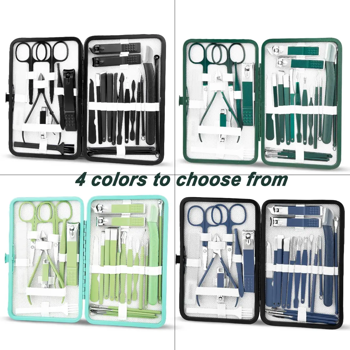 28pcs Manicure set Men Personal Care Tools Accessories Finger and Toe Nail Clippers Kit Professional Manicure Pedicure Kit