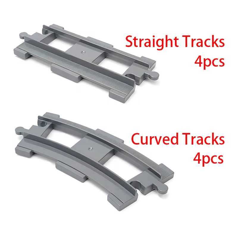 Big Size Bouwsteen Bakstenen Trein Tracks Crossover Onderdelen Schakelaar Rechte Gebogen Duploes Accessoires DIY Speelgoed Voor Kinderen Gift