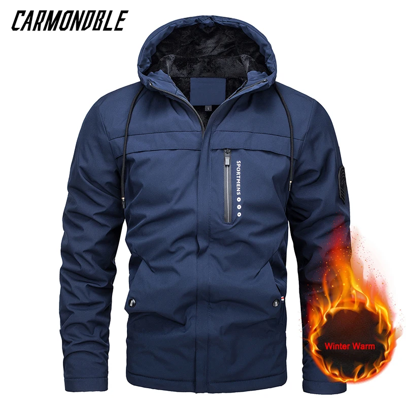 CARMONDBLE Mens Winter Cycling Thermal Jacket Bicycle Outdoor Windproof Clothing MTB Motorcycle Downhill Jacket Chaleco Ciclismo