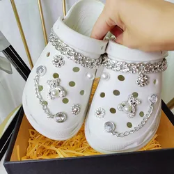 Shoe Charms for Crocs DIY Fashion Silver Bear Metal Shoe Buckle Decoration for Croc Shoe Charm Accessories Kids Party Girls Gift