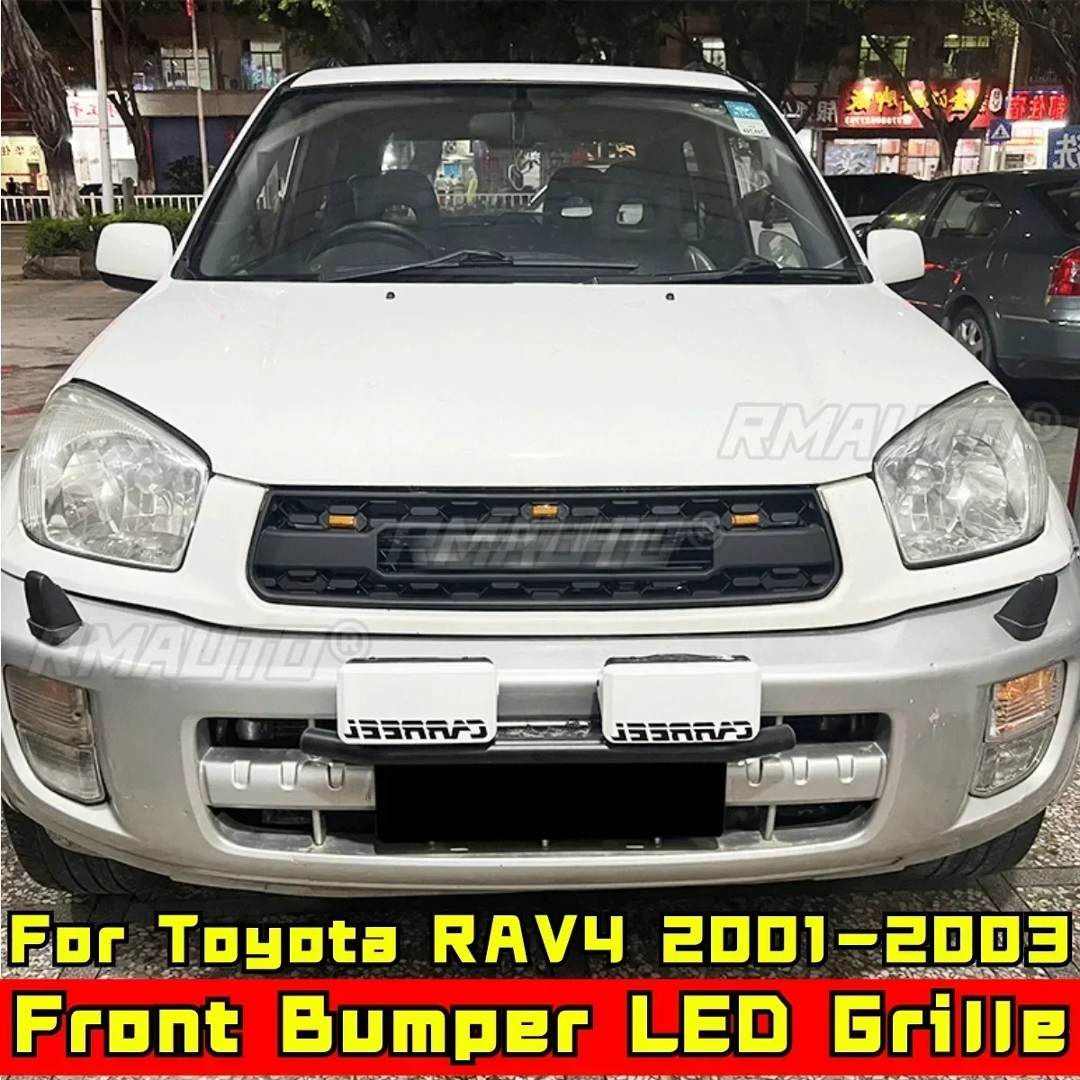 Bumper Grill For Toyota RAV4 2001-2003 Car Front Bumper Racing Grille Body Kit ABS Plastic Front Bumper Grille Car Accessories