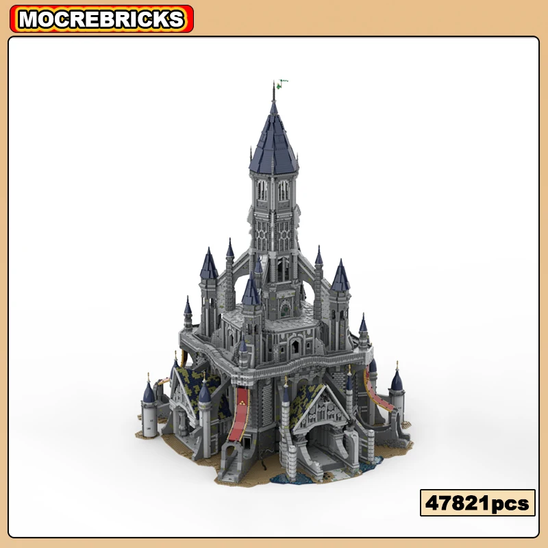 MOC-161243 Classic Game Scene Architecture Hyrule Castle Building Block Kingdom Legend Model Collection Display Brick Toy Gifts