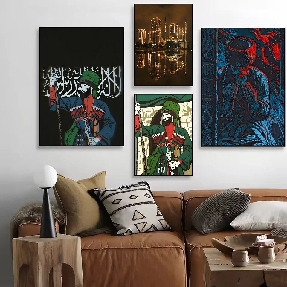 Chechen National Flag Poster HD Art Sticky Wall Waterproof Home Living Room Bedroom Bar Aesthetic Decoration
