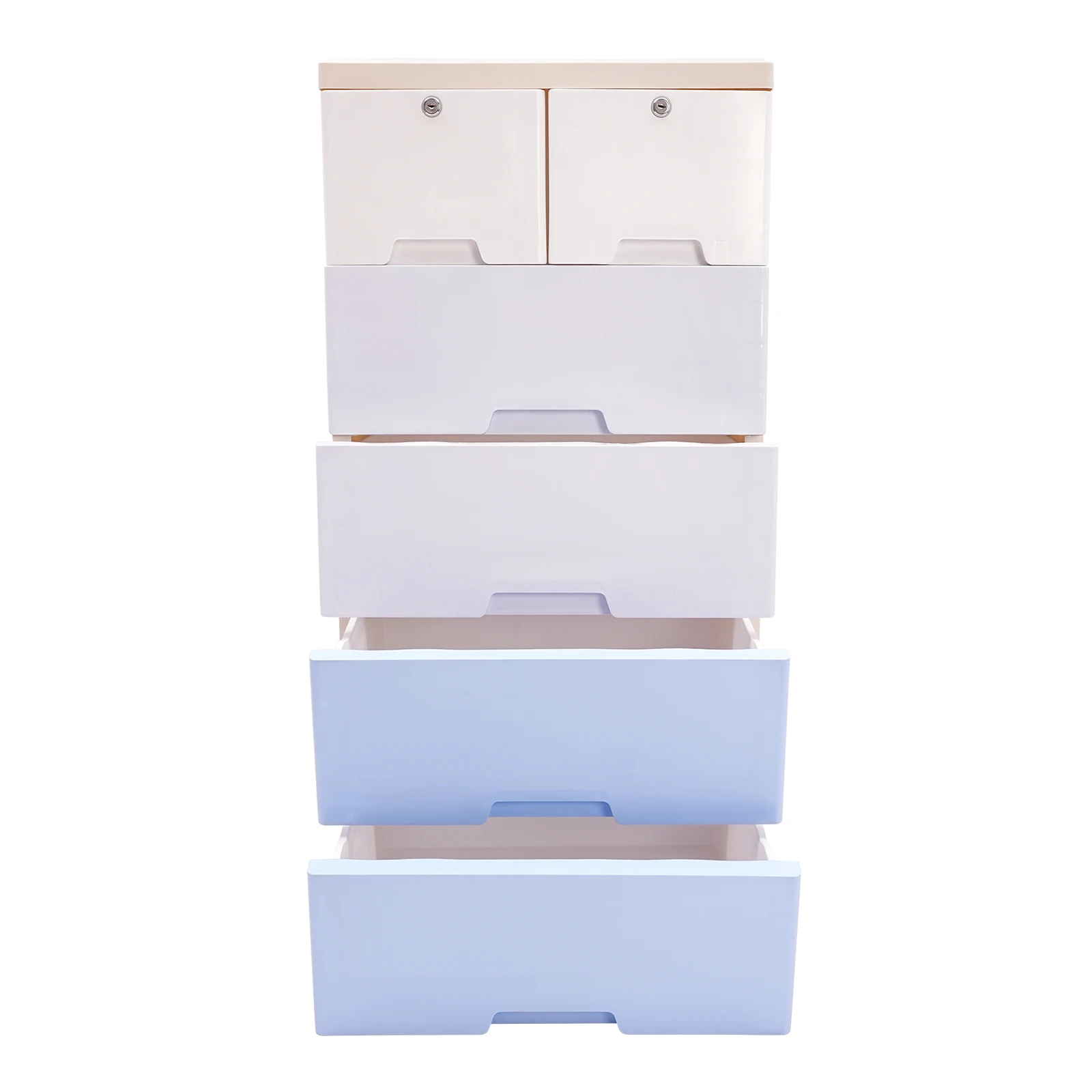 

Durable PP Storage Cabinet, 6 Drawers, Lockable Sections, 44-66lbs Capacity, Easy to Clean Design
