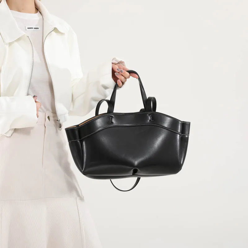 

Tote Bag for Women Large Capacity Shoulder Bag PU Leather Solid Color Trendy Satchel Bag for Work Travel