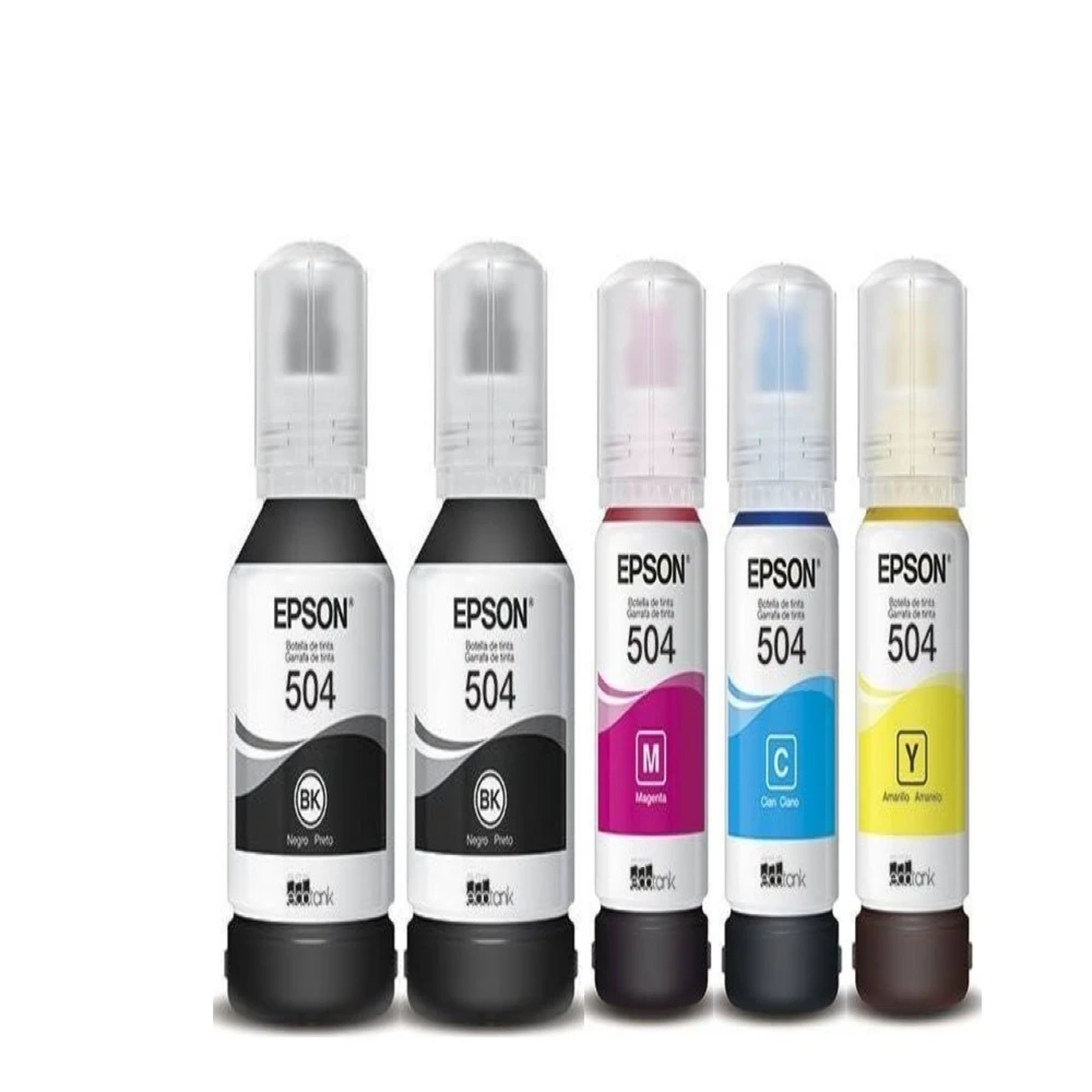 KIT 5 REFIL TINTA 504 EPSON ORIGINAL L6161 L4150 L4160 L6171