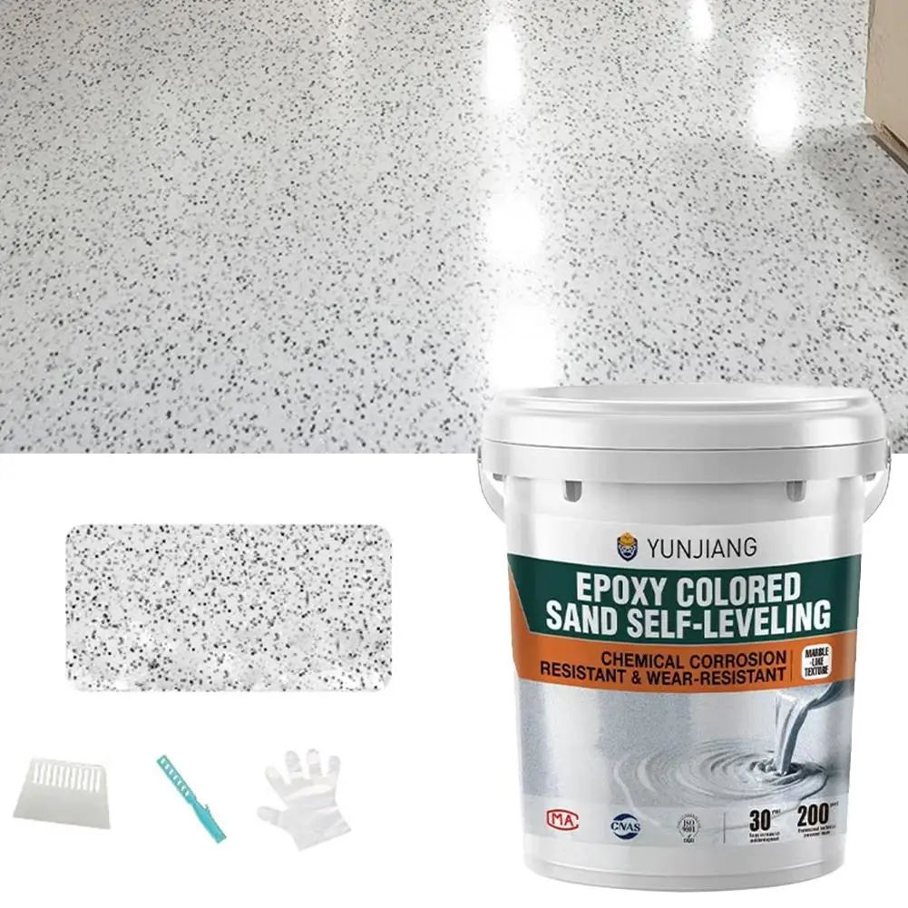 Epoxy Colored Sand Floor Paint Colored Sand Terrazzo Coating High-Gloss Marble Effect Epoxy Floor Coating Marble Cement Paint