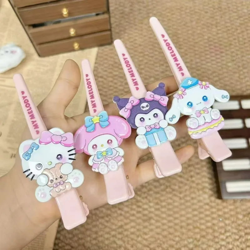 3D Long Duckbill Hair Clips Sanrio Hello Kitty Cinnamoroll Kuromi My Melody Cute Bangs Side Barrette Romantic Sweet Gift for Her