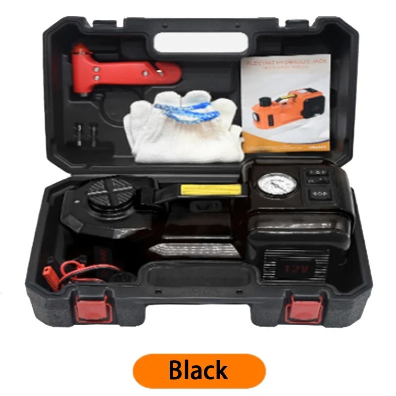 3 in 1 Electric Hydraulic Car Jack Kit 12V 5Ton Electric Jack With Impact Wrench Tire Inflator Repair Lift Tool