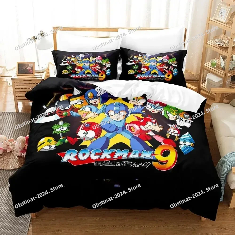 Mega Man X DiVE Bedding Set Single Twin Full Queen King Size Bed Set Adult Kid Bedroom Duvet cover Sets 3D Anime Bed Sheet Set