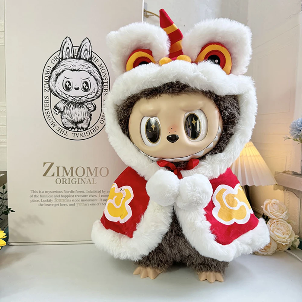 For 58cm Labubu Stylish Outfit Clothes  Red Lion Awakening Cloak Cartoon Doll Set Labubu Clothes Labubu Ropa