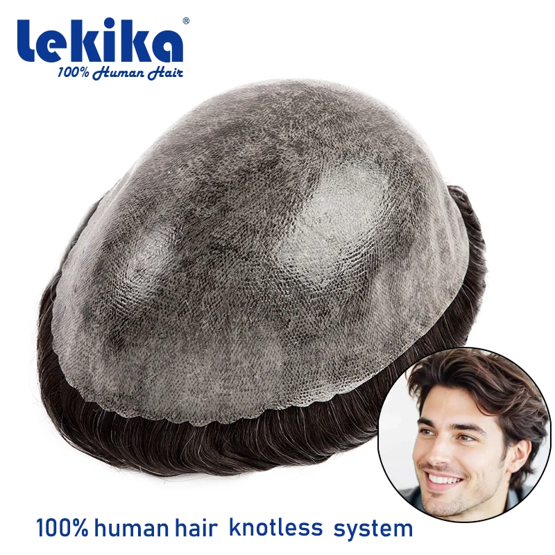 

0.12mm Injection Skin Toupee Soft Hair System For Man Comfortable 100% Human Hair Wigs 6" Prosthetic Hair For Men