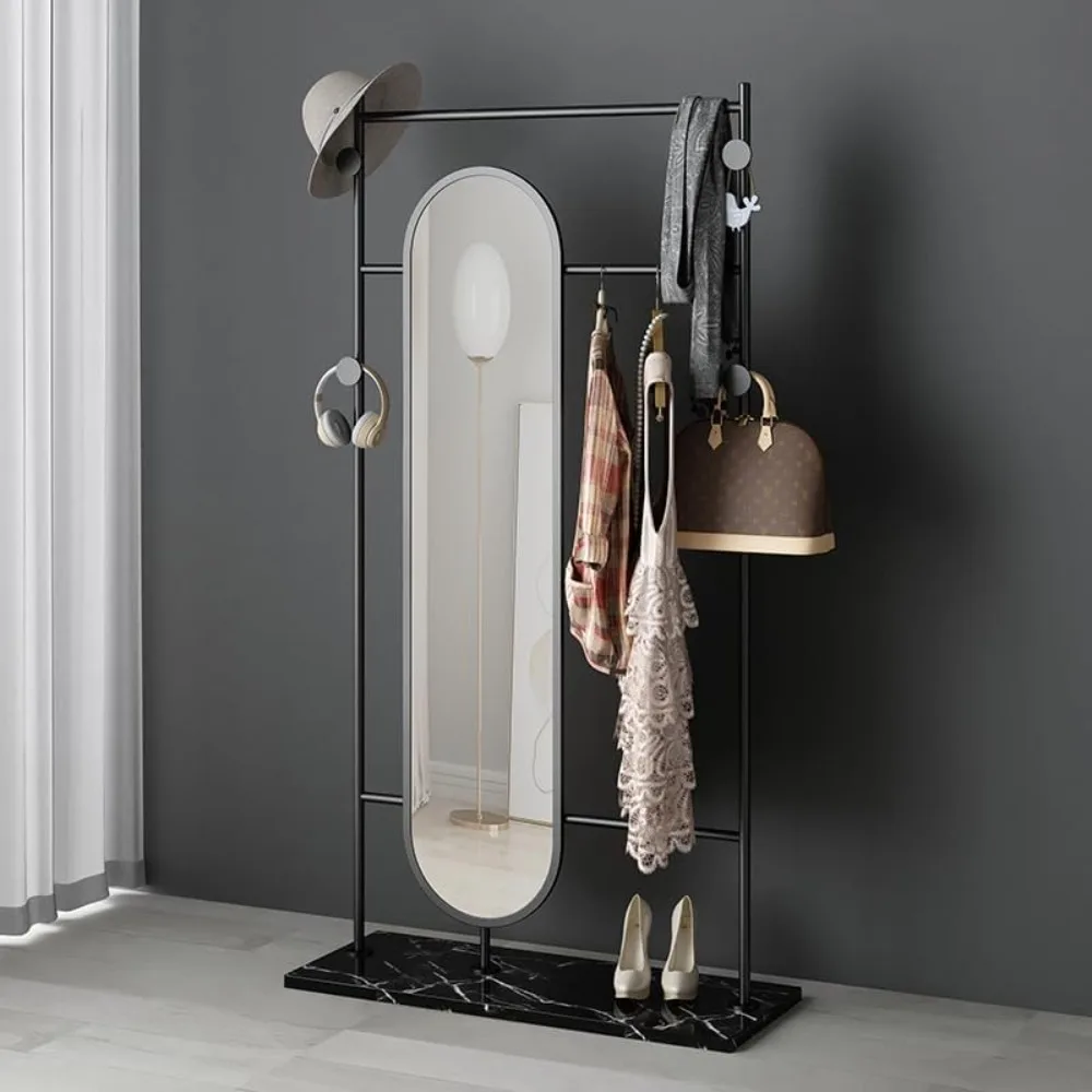 

Mirror Bedroom Living Room Fitting Mirror Coat Rack Integrated Multi-Functional Clothing Rack Clothes Rack Full Length Mirror