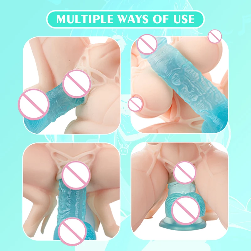 HESEKS 3D Bunny Sex Dolls Mini Realistic Vagina Adult Anime Figure Equal Scale Reduction Doll Soft Silicone Pocket Pussy Toy