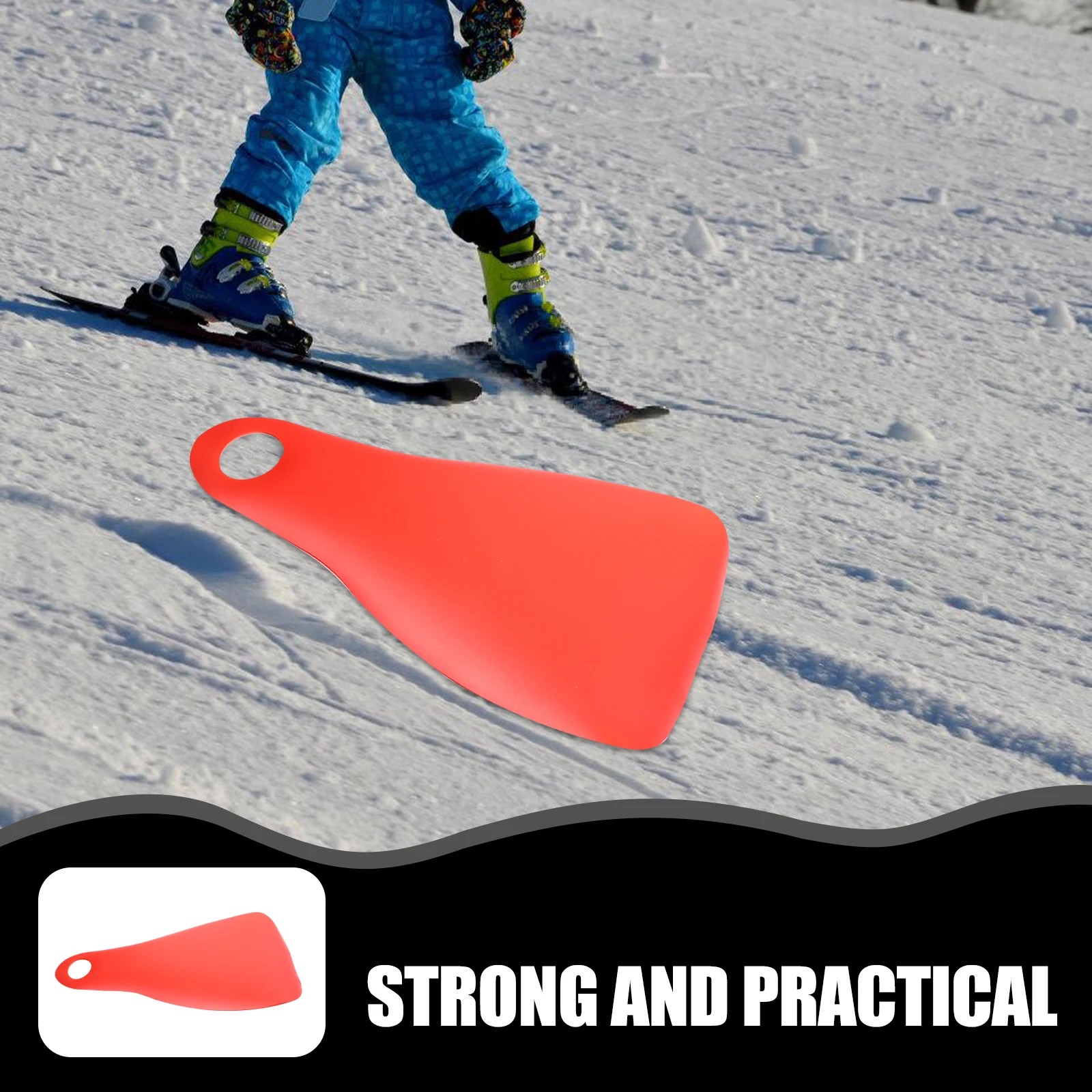 Plastic Foldable Sliding Grass Sheet Ski Board Red Durable Sturdy Kids Adults Winter Snow Sled Toy