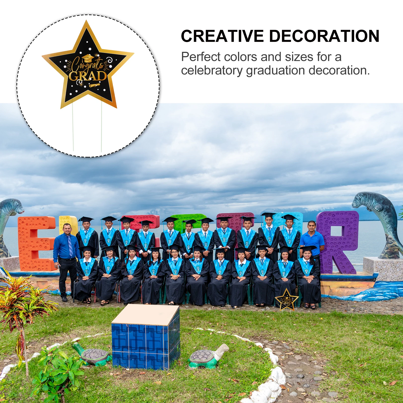 

Plastic Graduation Yard Sign nament Party Decoration Exquisite Production Good Texture Full Atmosphere Easy Use Indoor Outdoor