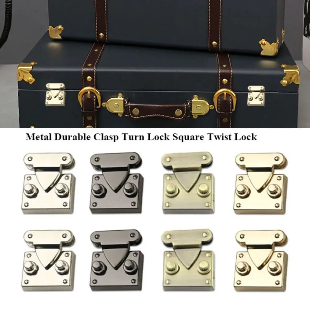 Metal Durable Clasp Turn Lock Square Twist Lock For DIY Handbag Bag Purse Luggage Hardware Closure Bag Parts Accessories