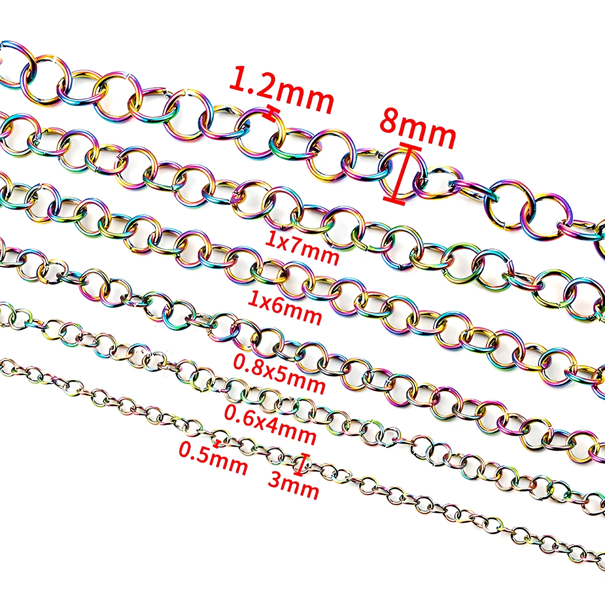 30-50 Stück Bunte Edelstahl-Spaltringe 3-9mm, Offene O-Ringe für Halsketten, Armbänder und Schmuckherstellung – Detail 2