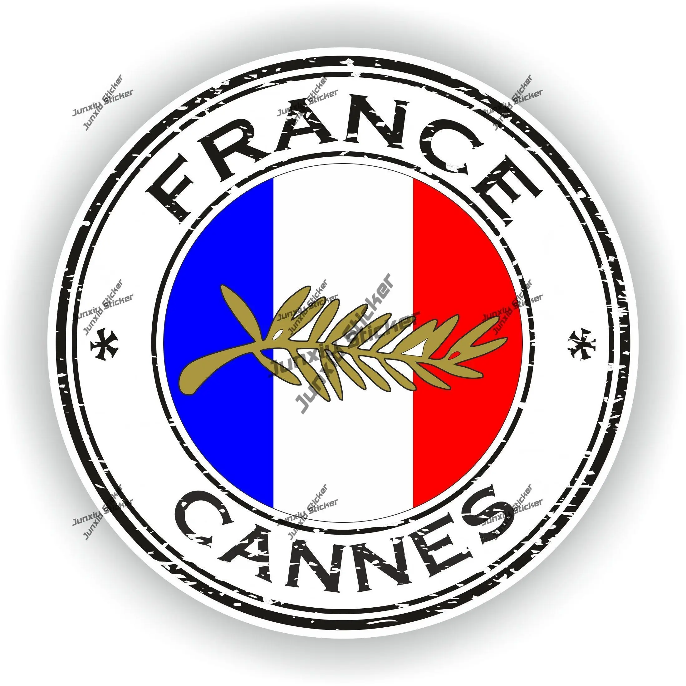 

French Cannes Sticker Coat of Arms of Cannes France Round Flag Seal UV Protected Decal Car The Whole Body Car Accessories