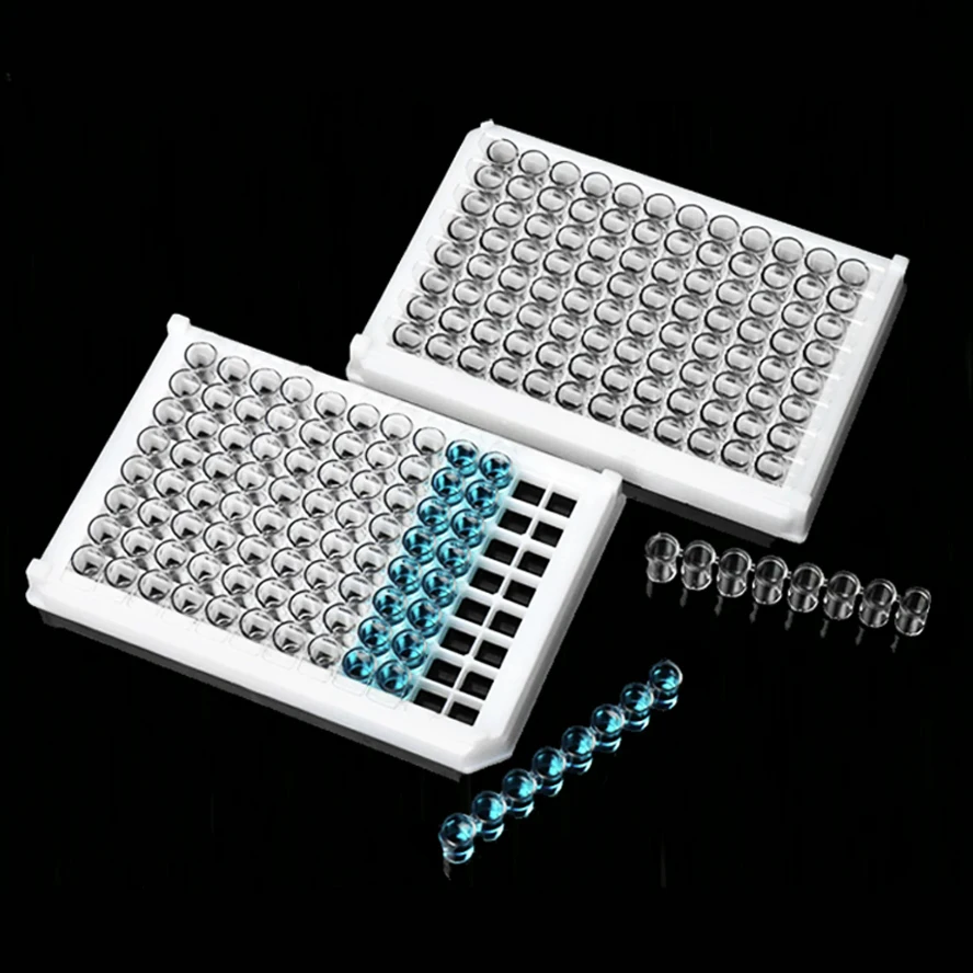 laboratory transparent plastic Enzyme tube Plastic Strip of 8 Tubes Enzyme labeling strip Tube,Strip of 12tubes 96 holes