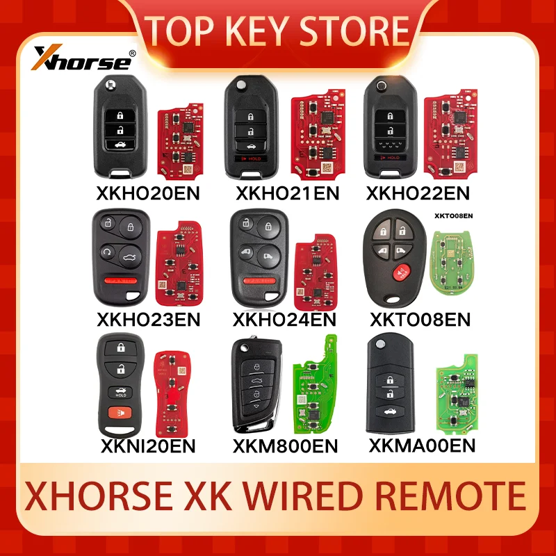 

Xhorse Latest Generation Wired remote XKHO20EN XKHO21EN XKHO22EN XKHO23EN XKHO24EN XKTO08EN XKNI20EN XKM800EN XKMA00EN
