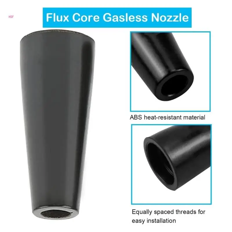 Flux Cores Gasless Nozzle Tips Kit Heat Resistant Replacement Gasless Nozzles MIG Welder Accessory Durable Brass Welding