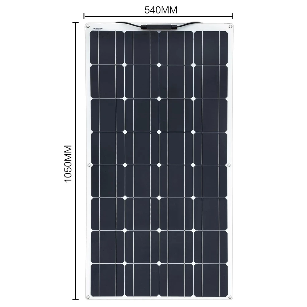 New All Black 100W 200W Mono Flexible Solar Panel 12V 24V Solar Battery Panel for RV Boat Yacht Home Roof YK1135