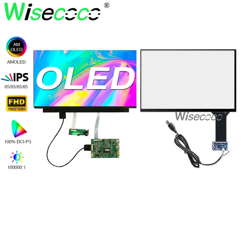 Amoled 13.3 Inch 1920x1080 FHD OLED Ultrathin Touch Panel For Win 10 11 Laptops Raspberry Pi Display USB-C Controller Board