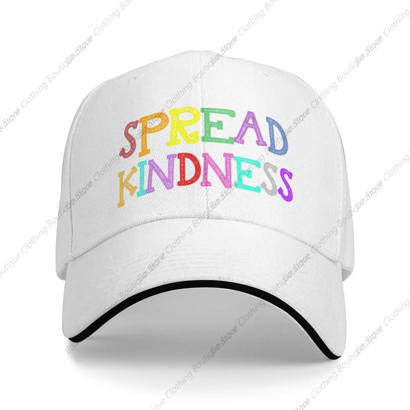 

Spread Kindness Love Peace Baseball Cap Summer Sun Hat Gift Women Trucker Hat Snapback Hat Men Dad Hat White