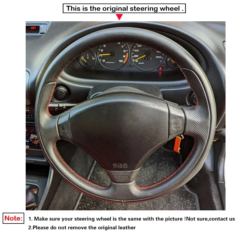 Black Faux Leather Car Steering Wheel Cover for Honda Accord Integra Type R DC2 Civic Type R EK9 1997-2002