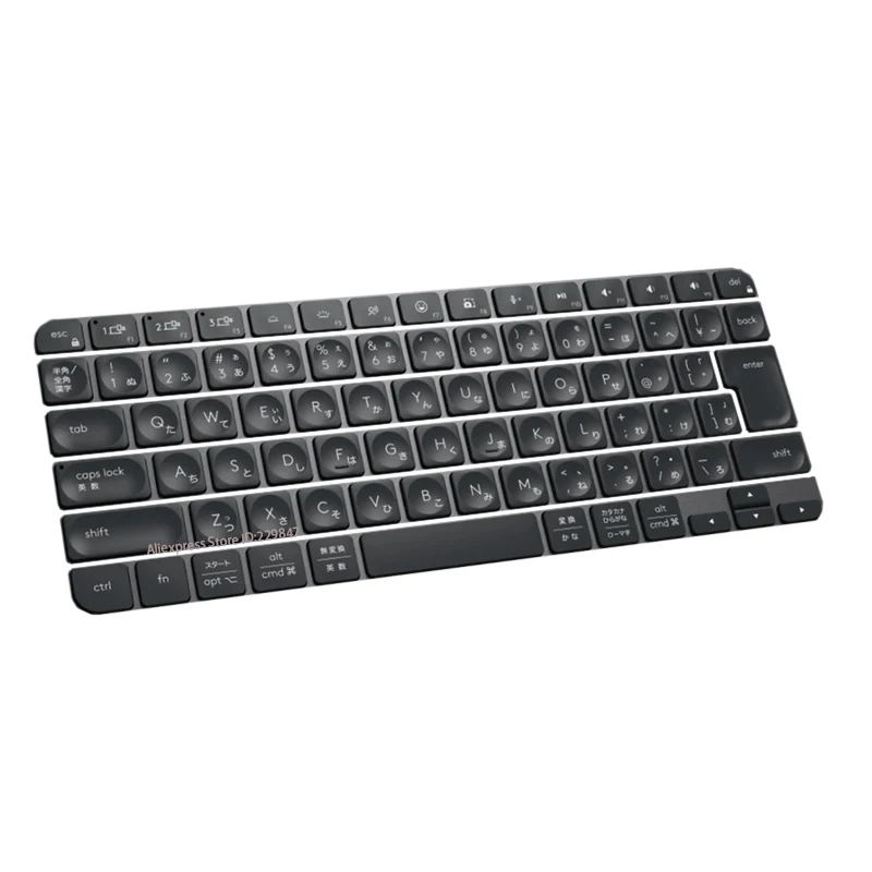 Japanischer Ersatz-Tastenkappen- und Scharnier-Satz für Logitech MX Keys Mini YR0084 Grau-Schwarz Tastatur-Tastenkappen